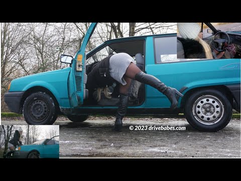 Driving slippery ice road snow |  Lady leather gloves boots driver Polo 86