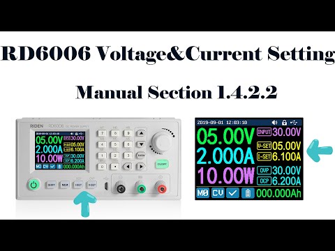 RD6006 operation series video(manual 1.4.2.2) - RD6006 voltage and current setting