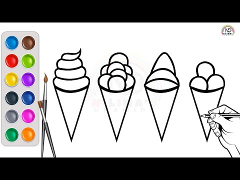 Drawing Colorful Ice Cream Step-By-Step | Ice Cream Drawing | Nilima's Drawing