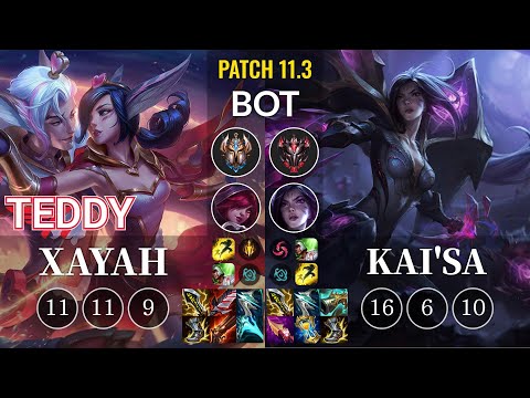 T1 Teddy Xayah vs Kai'Sa Bot - KR Patch 11.3