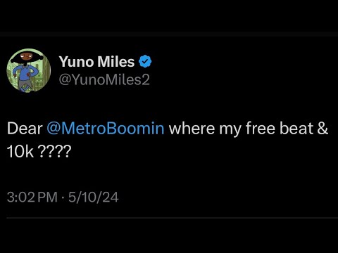 Dear Metro Boomin I started my own beat challenge #yunomilesbeatfreestyle