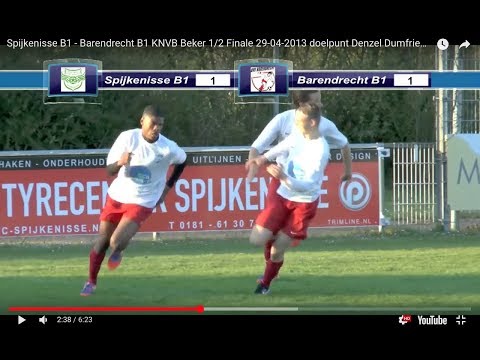 Spijkenisse B1 - Barendrecht B1 KNVB Beker 1/2 Finale 29-04-2013 doelpunt Denzel Dumfries (3)