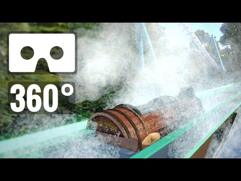 [360 video VR] Roller Coaster Water Splash Rafting simulator POV ride PSVR