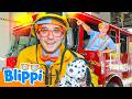 Blippi Drives A Real Fire Truck