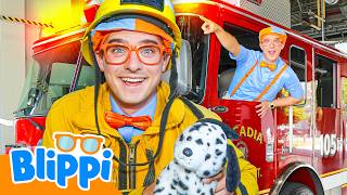 Blippi Drives a Real Fire Truck! 🚒