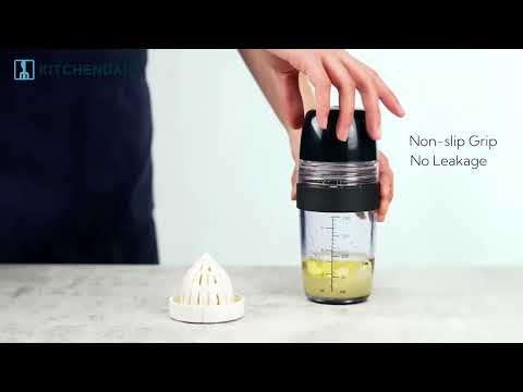 KITCHENDAO 2 in 1 Salad Dressing Shaker Container with Juicer，250ml