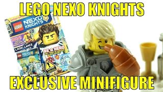 YouTube thumbnail: LEGO NEXO KNIGHTS MAGAZINE EXCLUSIVE LANCE MINIFIGURE REVIEW