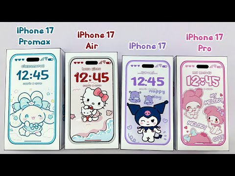 (🍎Paper DIY🍎)  Unboxing IPhone 17 X Kuromi, Melody, Cinnamoroll, Kitty | ASMR | Apple X Sanrio