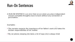 Sentence Types, Run Together Sentences, & Comma Splices - Please see the note in the description.