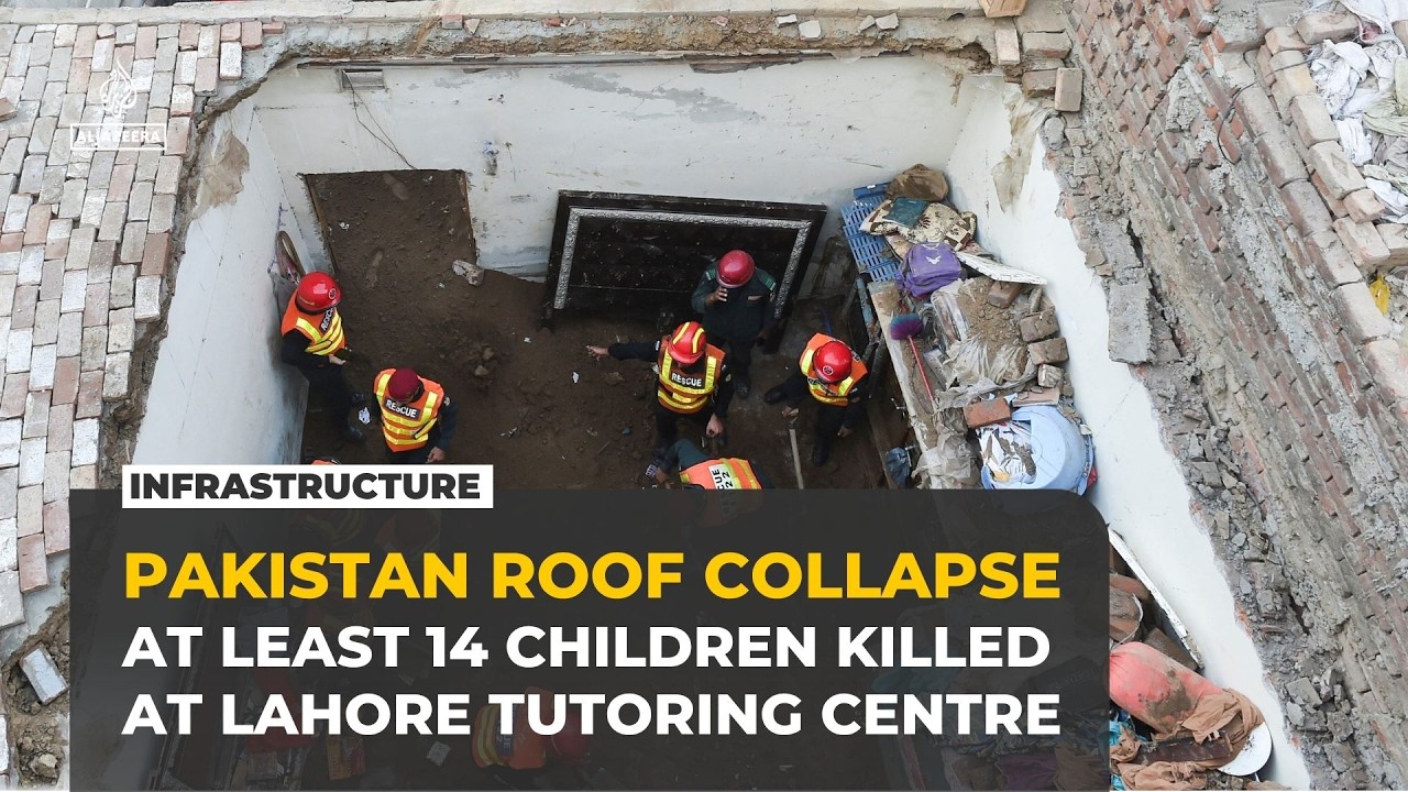 Pakistan roof collapse kills at least 14 children at Lahore tutoring centre