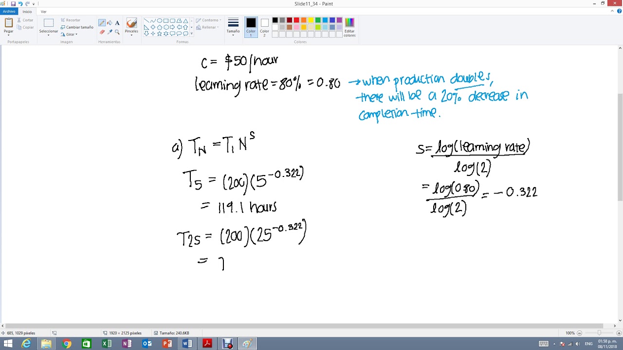 Engineering Economics - Learning Curve Arithmetic Calculations