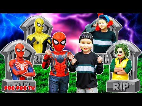 Squid Game Doll Adopts Spider Kid After Spiderman Team Falls - Poc Poc TV