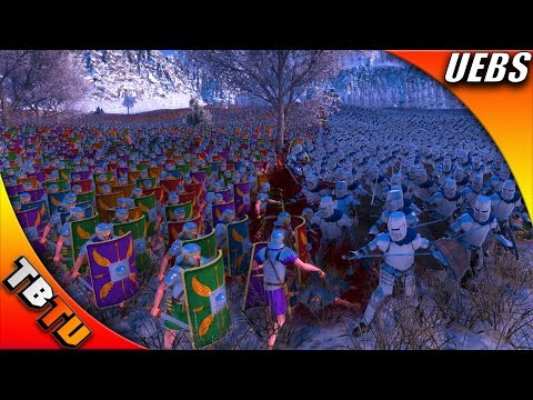HUGE 100k BATTLE! PENGUINS! ULTIMATE EPIC BATTLE SIMULATOR! Knights VS Romans - UEBS Massive army