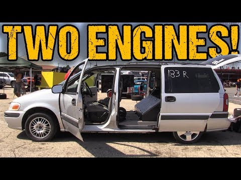 Drag Racing Minivan Has TWO Engines and ALL THE TURBOS!