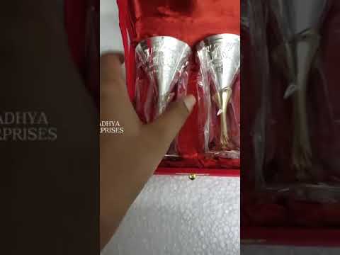 Metal 2 set silver plated glasses, packaging type: red velve...