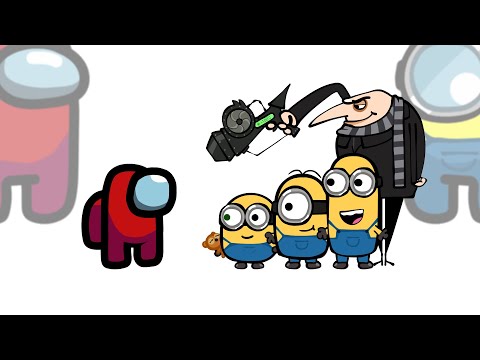 Mini Crewmate Kills Despicable Me 4 Minions Characters | Among Us