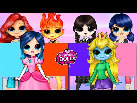 Elemental Ember, Teenage Kraken, Wednesday, Marinette, M3GAN Swap Clothes - DIY Arts & Paper Crafts