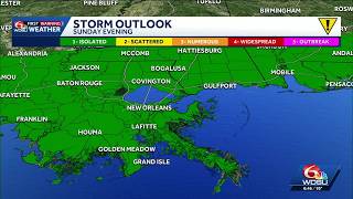Severe storms possible in Louisiana's weather forecast Sunday afternoon