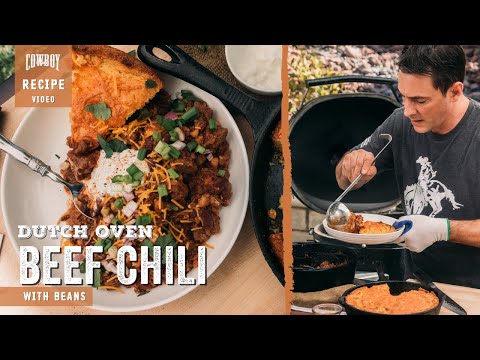 Easy Dutch oven Beef Chili Recipe with Beans
