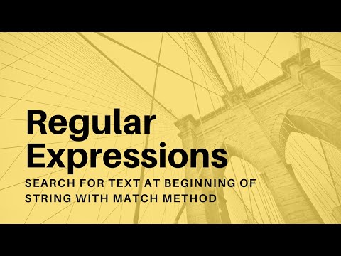 Regular Expressions 01 Search for Text with a Pattern Object