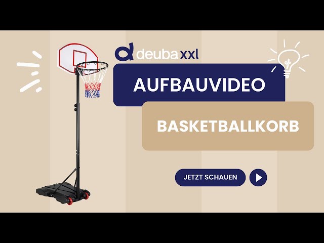 Video teaser per Aufbauvideo - DEUBA® Basketballkorb höhenverstellbar 205-305cm mit Rollen