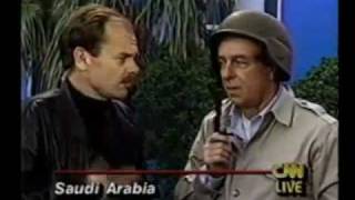 Gulf War 1 - A  Reporter Thinks He is Under a Nerve Gas Attack