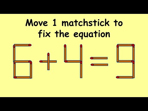 6+4=9 can you correct this equation| Match stick puzzle #151 | Puzzles with Answer