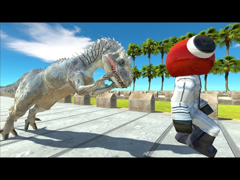 INDOMINUS REX VS RAINBOW FRIENDS DEATH RUN - Animal Revolt Battle Simulator