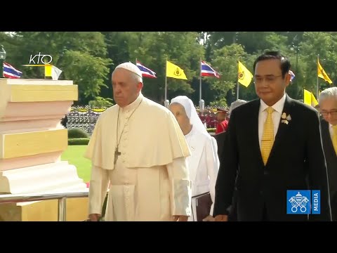 Cérémonie de bienvenue du pape en Thaïlande