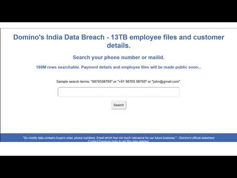 Dominos India Data Hacked