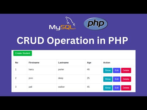 Crud Operation in PHP | PHP Crud Operation with MySQL