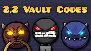 ALL NEW 2.2 VAULT CODES | Geometry Dash 2.2 Vault of Secrets