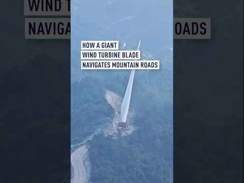 How a giant wind turbine blade navigates mountain roads