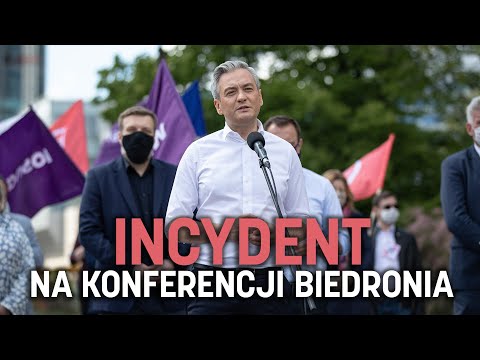 Zwolenniczka PiS zakłóciła konferencję BIEDRONIA. "JESTEŚ PEDAŁEM! KOCHAM DUDĘ I MORAWIECKIEGO!"