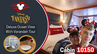 Disney Fantasy Deluxe Oceanview Stateroom with Verandah FULL Room Tour