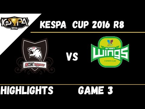ROX vs JAG | Game 3 | Highlights Kespa Cup 2016 R8 ROX Tigers vs JinAir Green Wings