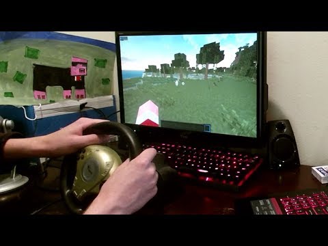beating minecraft hardcore mode with a steering wheel