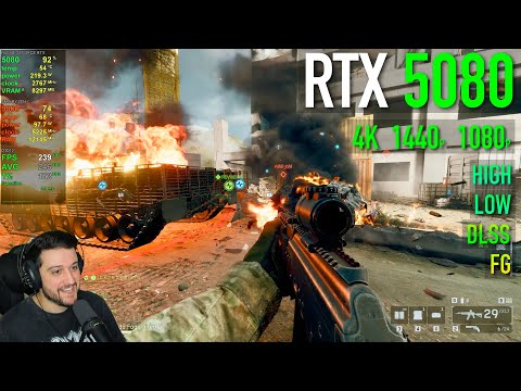 RTX 5080 in Battlefield 6 - High vs Low settings, DLSS 4 & Frame Gen Tested!
