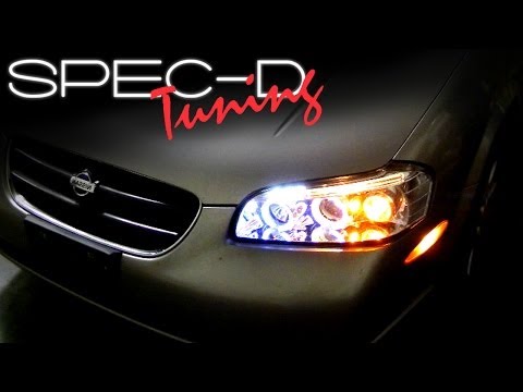 SPECDTUNING INSTALLATION VIDEO: 2000-2001 NISSAN MAXIMA PROJECTOR HEAD LIGHTS