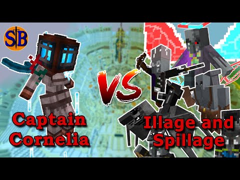 Reworked Ghost of Captain Cornelia vs Illage and Spillage | Minecraft Mob Battle