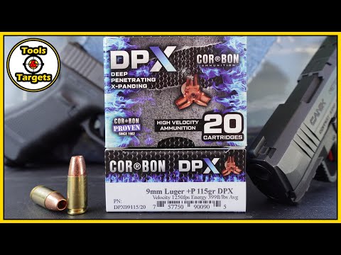 Proper 9MM Copper!...CorBon DPX 9mm +P Self-Defense AMMO Ballistic Gel Test!