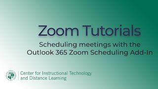 Scheduling meetings with the Outlook 365 Zoom Scheduling Add-In
