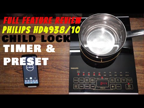 FULL REVIEW/DEMO HD4938/01 Philips Induction cooktop 2100-Watts with sensor touch features