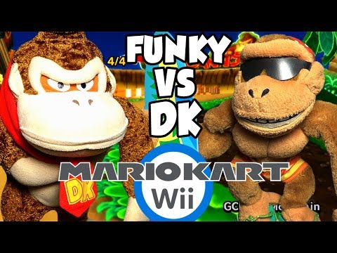 ABM: Donkey Kong Vs Funky Kong!! Mario Kart Wii Gameplay!! Race & Battle !! ᴴᴰ