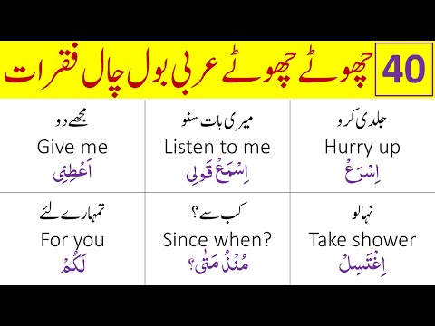 40 Short Sentences you Use in your daily life | Arabic Learning | Learn Arabic | عربی اردو جملے
