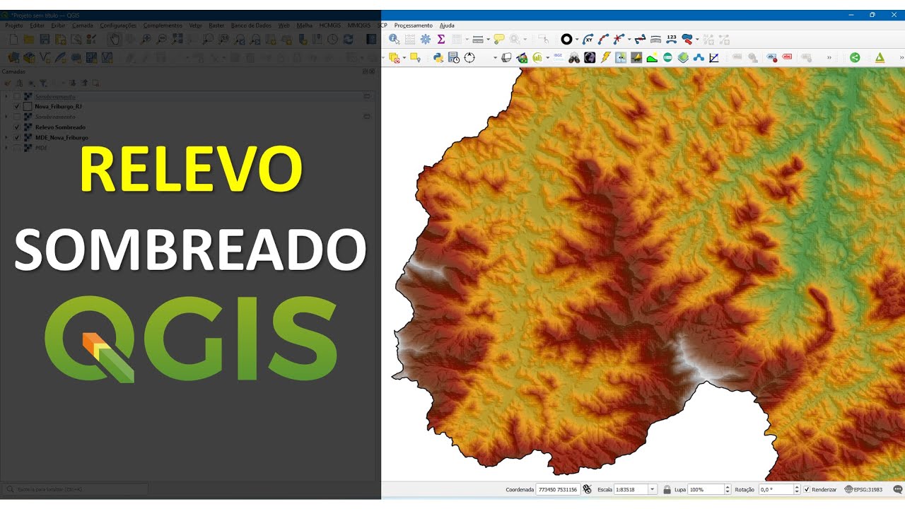 2 (DUAS) Formas de fazer Efeito de Relevo Sombreado em Mapas Topográficos no QGIS | Tutorial