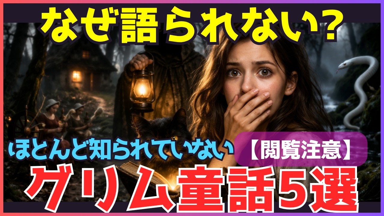 【総集編】なぜ語られない？ほとんど知られていないグリム童話5選【怖い話】【教訓】