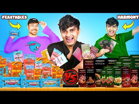 Trying @MrBeast Feastables vs @AayushSapra Harmony Chocolates