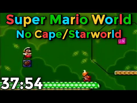 Super Mario World - Any% No Cape/Starworld Speedrun in 37:54