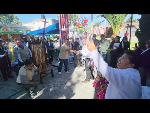 Recepcion de Virgen de Guadalupe de Colonia Playa Azul por Fiscal y Mayor de San Damian Tlacocalpan